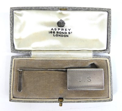 Lot A cased Asprey & Co silver patented sprung...