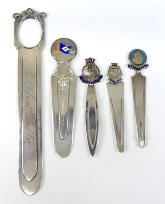 Lot A George V silver bookmark for the steamship S....