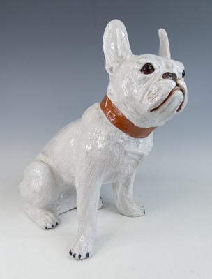 Lot 16 - A large glazed terracotta model of a French...