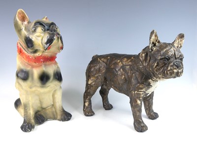 Lot 22 - A painted plaster model of a French bulldog,...