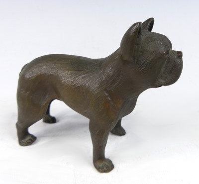 Lot 52 - A cold-cast model of a standing French bulldog,...