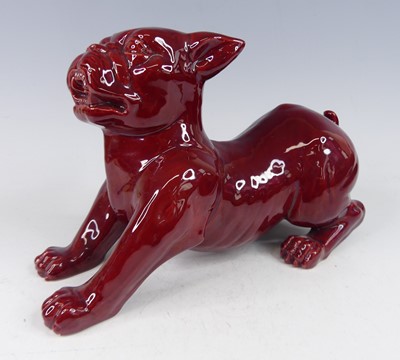 Lot 9 - An Art Deco red flambé glazed ceramic model of...