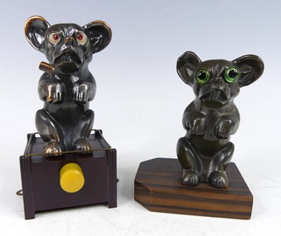 Lot 77 - Two similar patinated spelter novelty figures...