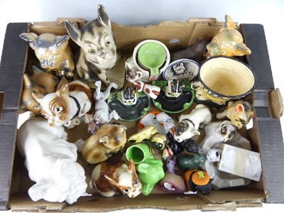Lot 46 - A box of various principally ceramic novelty...