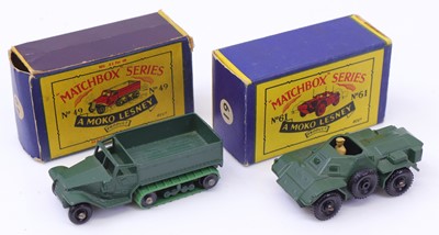 Lot 1334 - Matchbox Lesney military group of 2 to include...