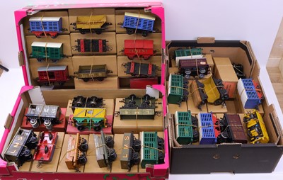 Lot 205 - Three large deep trays containing 32 Hornby...