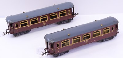 Lot 156 - Two 1930-41 Hornby Saloon coaches, both LMS...