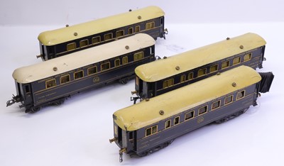 Lot 157 - Four Hornby 0 gauge Blue Riviera Wagon Lit...