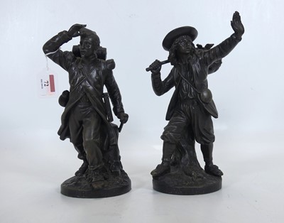 Lot 72 - A pair of French spelter figures 'The...