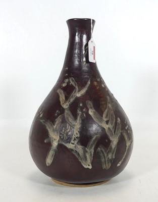 Lot 75 - A brown glazed studio pottery vase, having a...