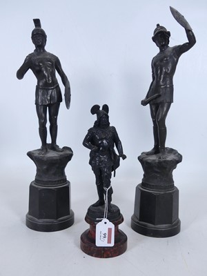 Lot 99 - A pair of early 20th century spelter figures...