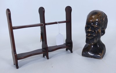 Lot 103 - A Chinese hardwood two-tier stand, w.23.5cm;...