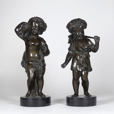 Lot 105 - After Clodion - a pair of 19th century bronze...