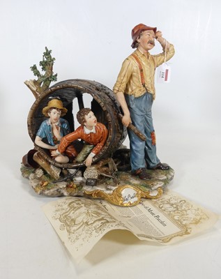 Lot 114 - A Capo di Monte pottery figure group 'Tom...