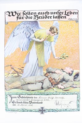 Lot 193 - A WW I German Fallen Soldiers Patriotic...