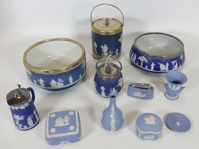 Lot 135 - A collection of Jasperware, to include a dark...