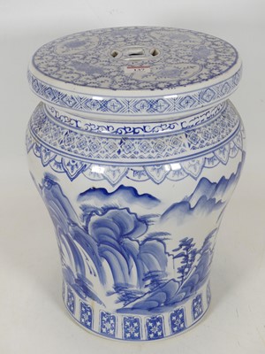 Lot 137 - A contemporary Chinese pottery garden seat,...
