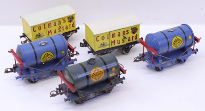 Lot 203 - Five Hornby 0 gauge wagons to include two...