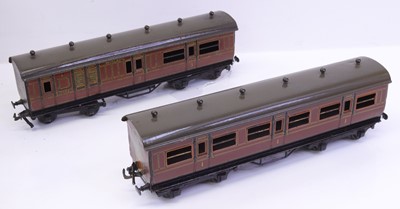 Lot 236 - Two Bassett Lowke 0 gauge LMS 1931 coaches, to...