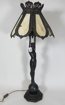 Lot 155 - An Art Deco style table lamp, having a...