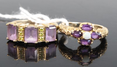 Lot 325 - A Victorian style 9ct gold amethyst and opal...
