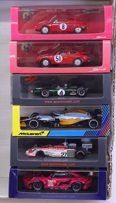 Lot 1921 - Spark models group of six racing modern issue...