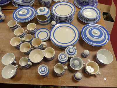 Lot 166 - An extensive collection of blue & white glazed...