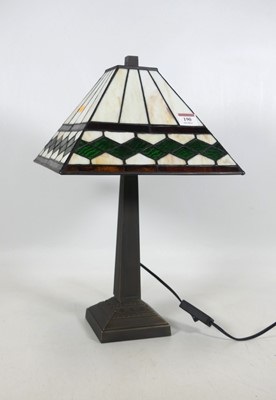 Lot 190 - A Tiffany style table lamp, having a tapered...