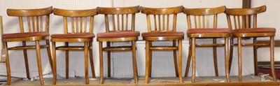 Lot 1463 - A set of six bentwood barback and panelled...