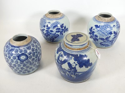 Lot 192 - A group of four Chinese porcelain jars, the...