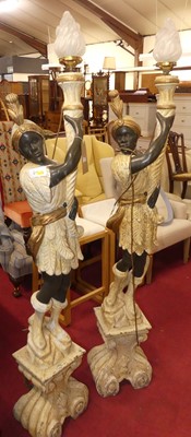 Lot 1171 - A pair of large freestanding carved painted...