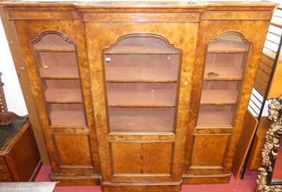 Lot 1179 - A mid-Victorian figured walnut round cornered...