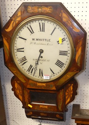 Lot 1188 - Two Victorian droptrunk wall clocks, each with...