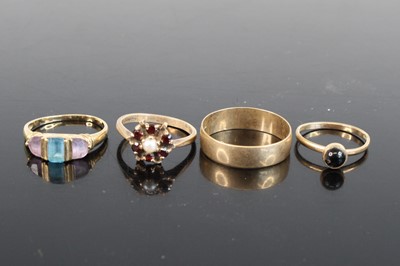 Lot 349 - A 9ct gold court shape wedding band, size U/V...