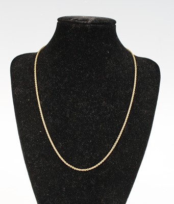 Lot 354 - A modern 9ct gold belcher link neck chain,...