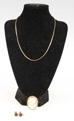 Lot 359 - A modern 9ct gold snake link necklace, 6.1g,...