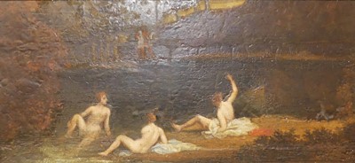 Lot 1042 - 19th century school - Bathers in a landscape,...