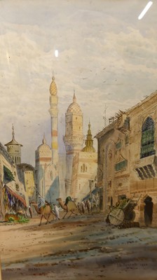 Lot 1054 - J. de Boiseville - Pair; Street in Baghdad and...