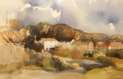 Lot 1056 - Denis Pannett (b.1939) - Landscape scene,...