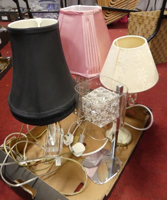 Lot 221 - A contemporary glass table lamp of stepped...