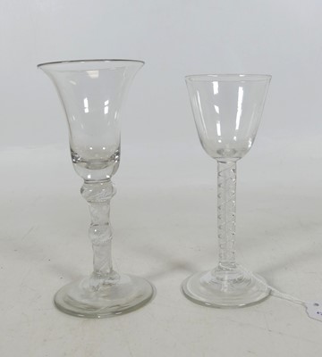 Lot 227 - An 18th century wine glass, having a bucket...