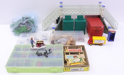 Lot 187 - Two boxes of Hornby 0 gauge accessories, to...