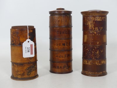 Lot 238 - A 19th century turned sycamore five section...