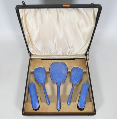 Lot 259 - An early 20th century blue enamel and silver...