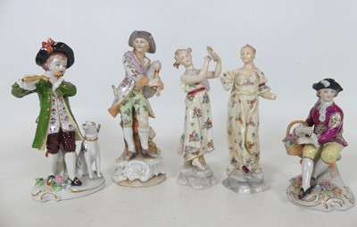 Lot 251 - A pair of German porcelain figures of ladies,...