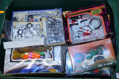 Lot 1509 - One tray of mixed plastic motorcycle related...