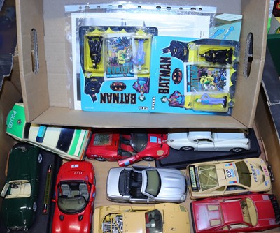 Lot 1515 - Two trays of 1/18 scale Burago and Maisto...