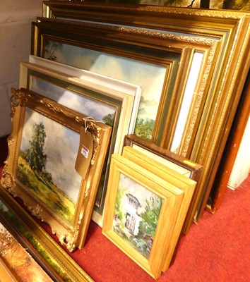 Lot 1096 - Assorted amateur oil paintings, to include M.J....