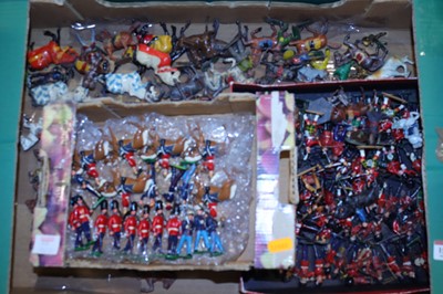 Lot 1535 - Two boxes of plastic and lead hollow cast...