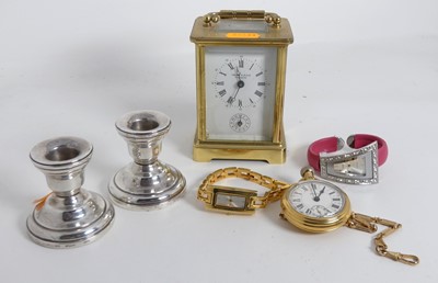 Lot 277 - A 20th century lacquered brass cased carriage...